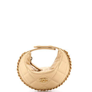 Chanel Extra Mini Chain Around Hobo Pouch Quilted Lambskin